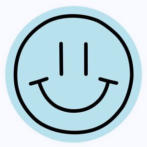 30 STICKERS - 2” ROUND - SMILEY